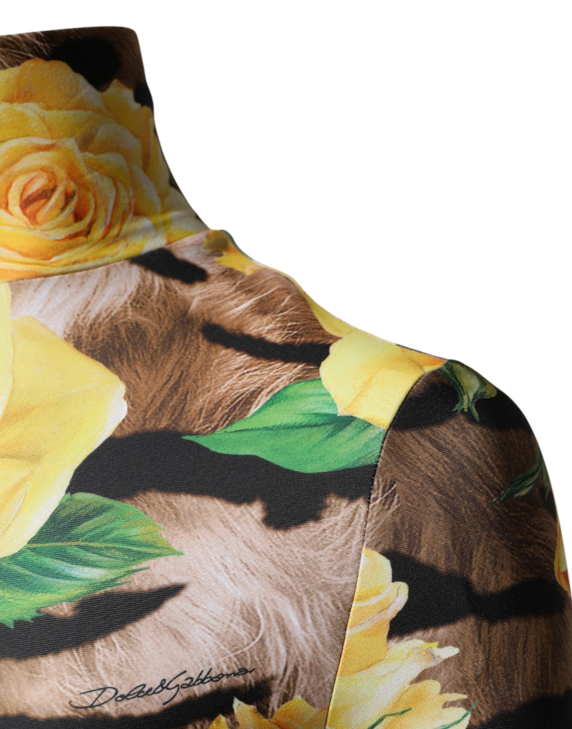 Dolce & Gabbana Floral Multicolor Print Mini Dress