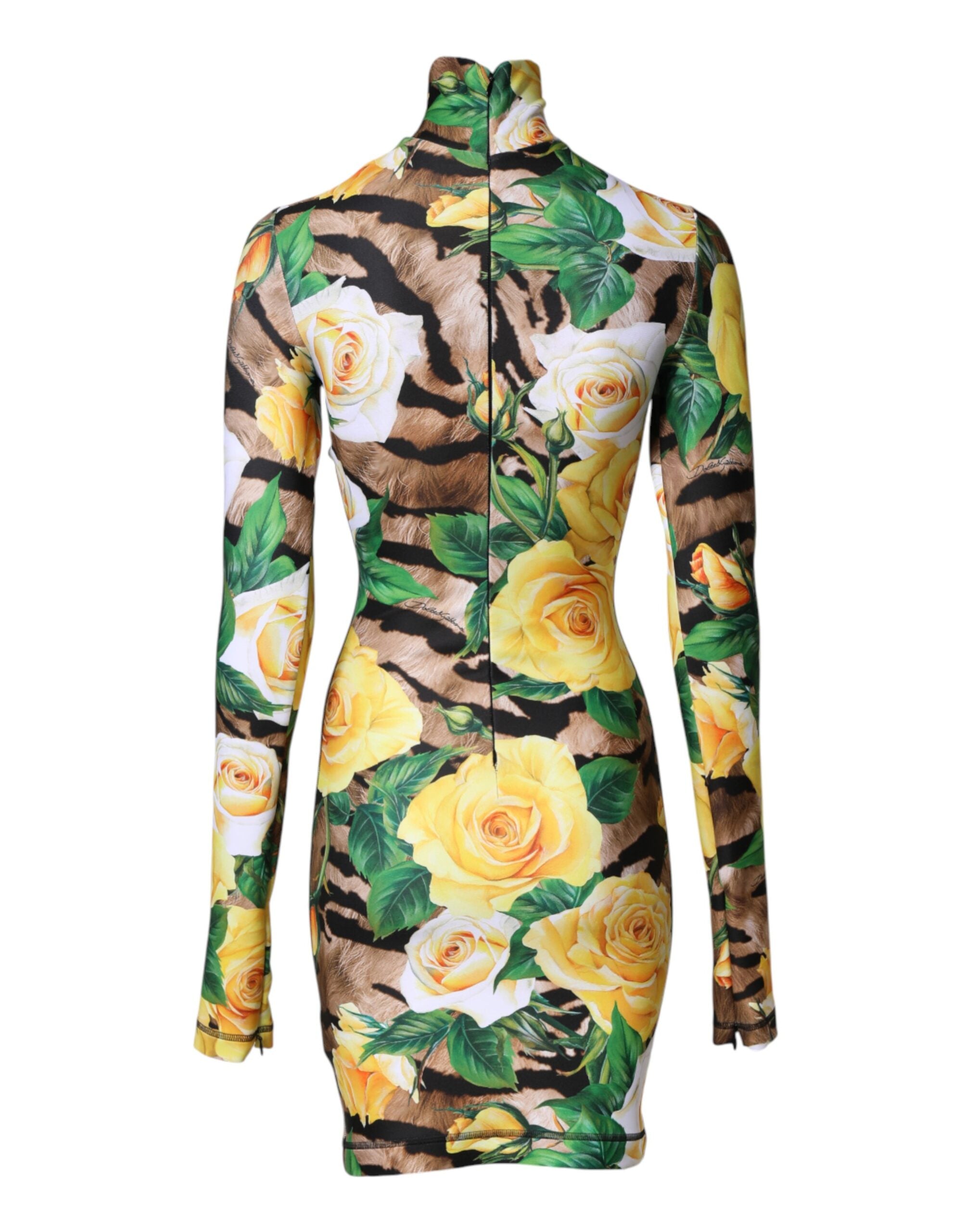 Dolce & Gabbana Floral Multicolor Print Mini Dress