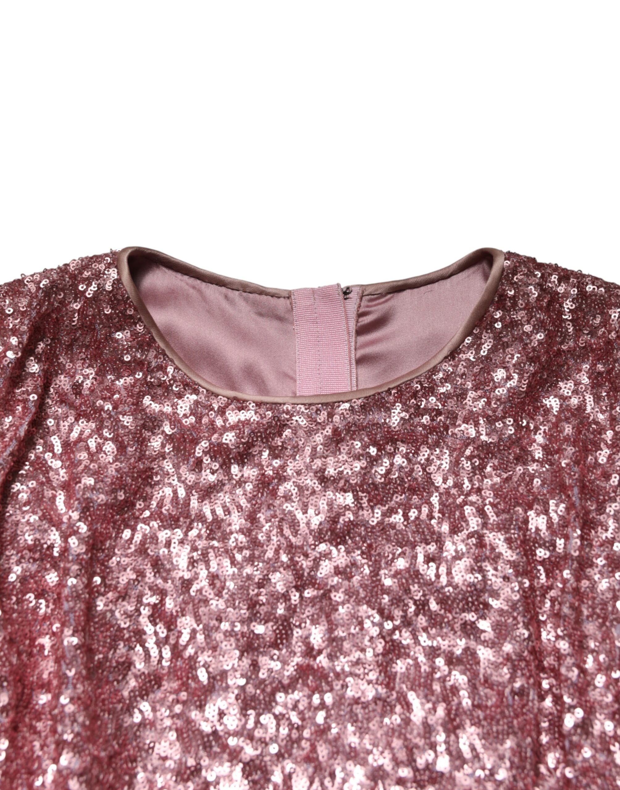 Dolce & Gabbana Pink Sequin Mermaid Evening Gown