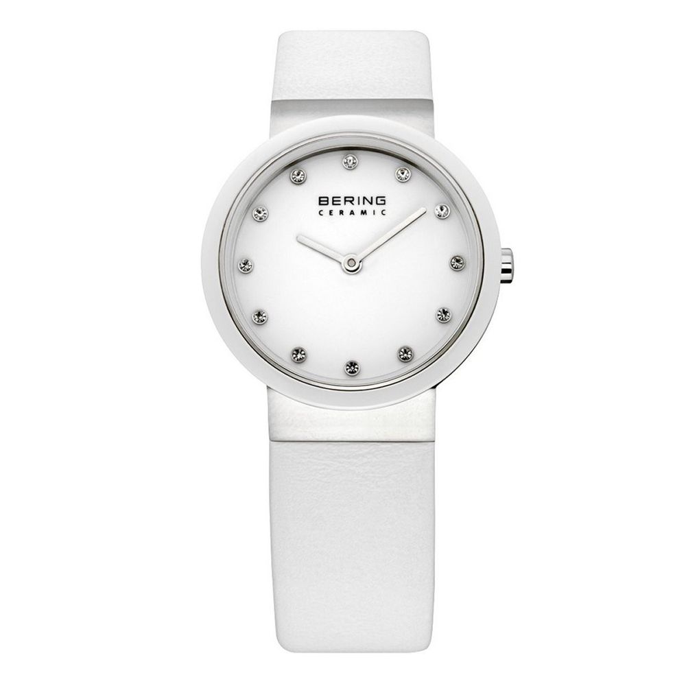 BERING Weißes Pelz-Kleidungsstück-Uhr