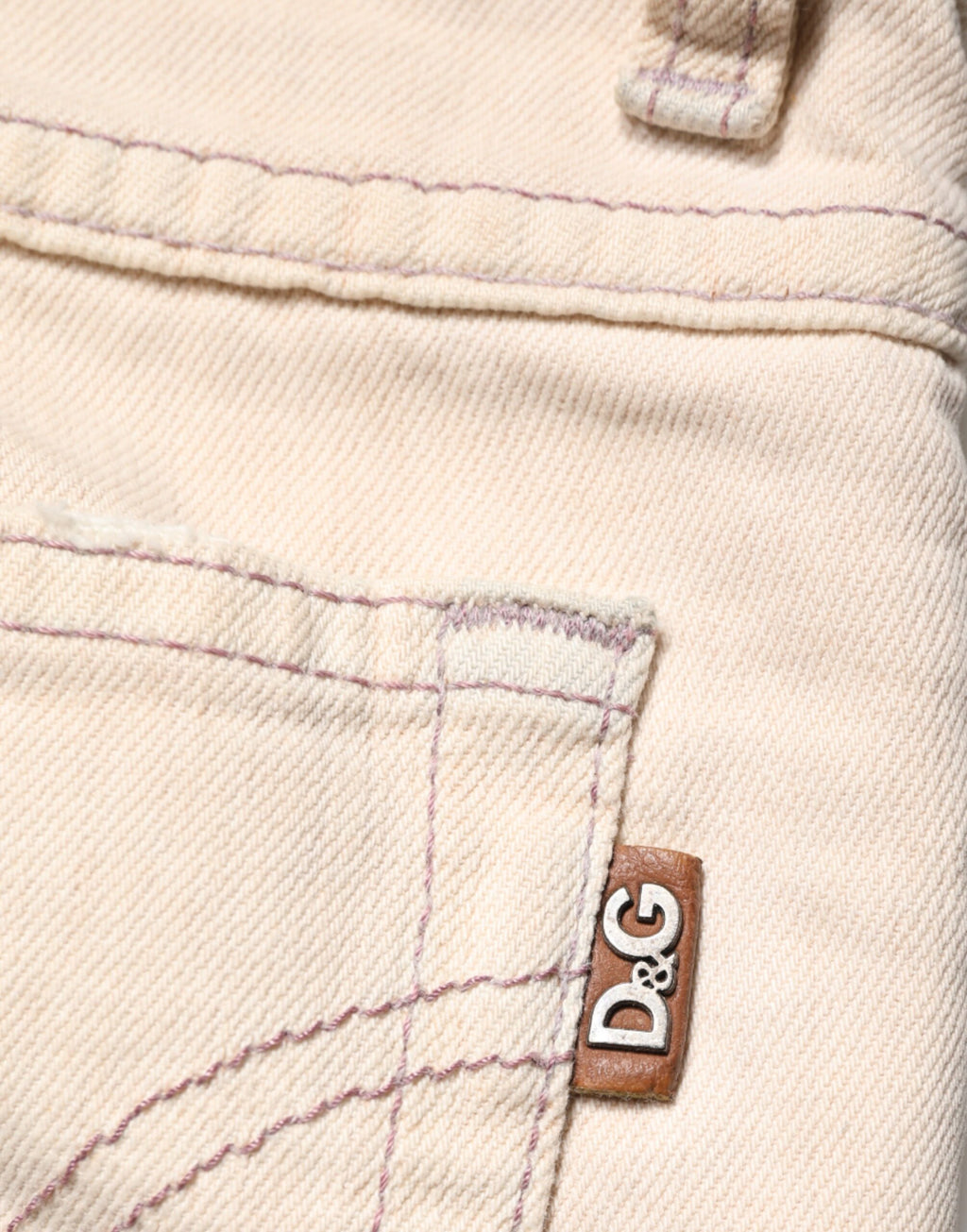 Dolce & Gabbana Beige-Jeans mit niedriger Taille und schmaler Passform aus Baumwolle
