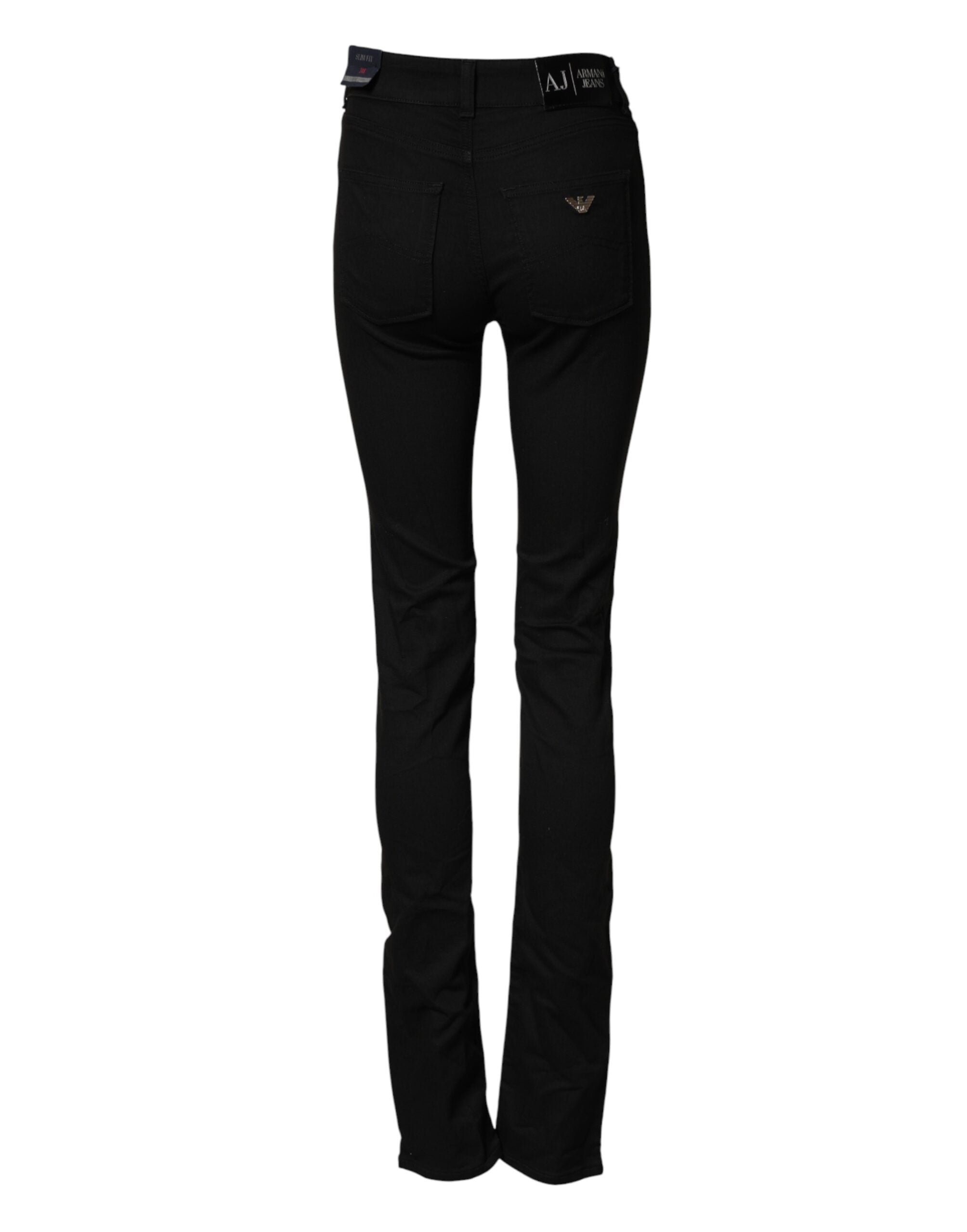 Armani Jeans Women's Black Stretch Cotton Mid-Rise Jeans