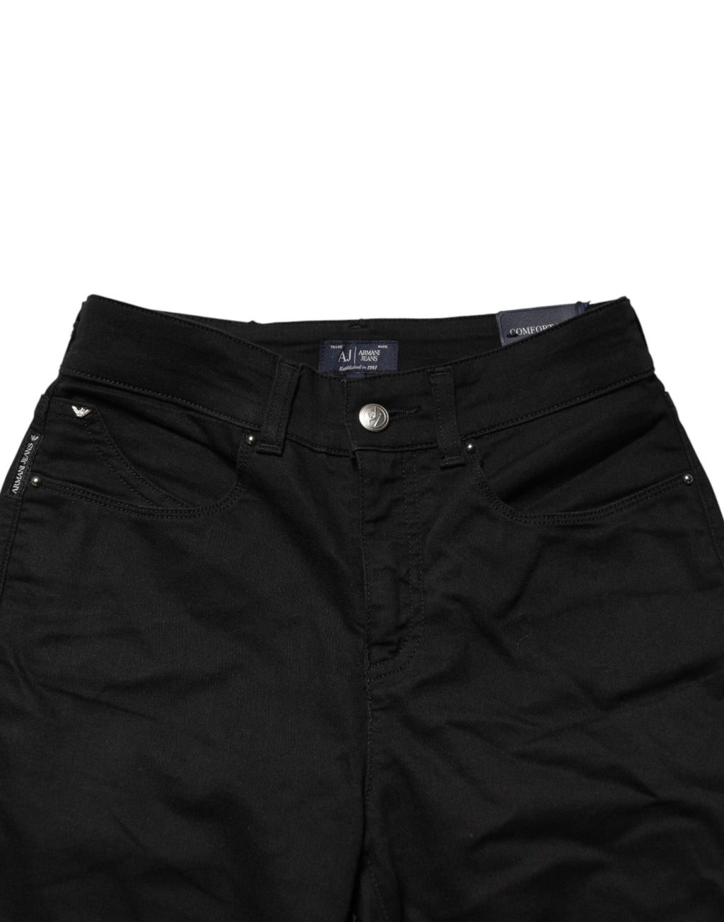 Armani Jeans Women's Black Stretch Cotton Mid-Rise Jeans