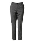 Dolce & Gabbana Dark Grey Checked Tartan Trousers in Pure Virgin Wool