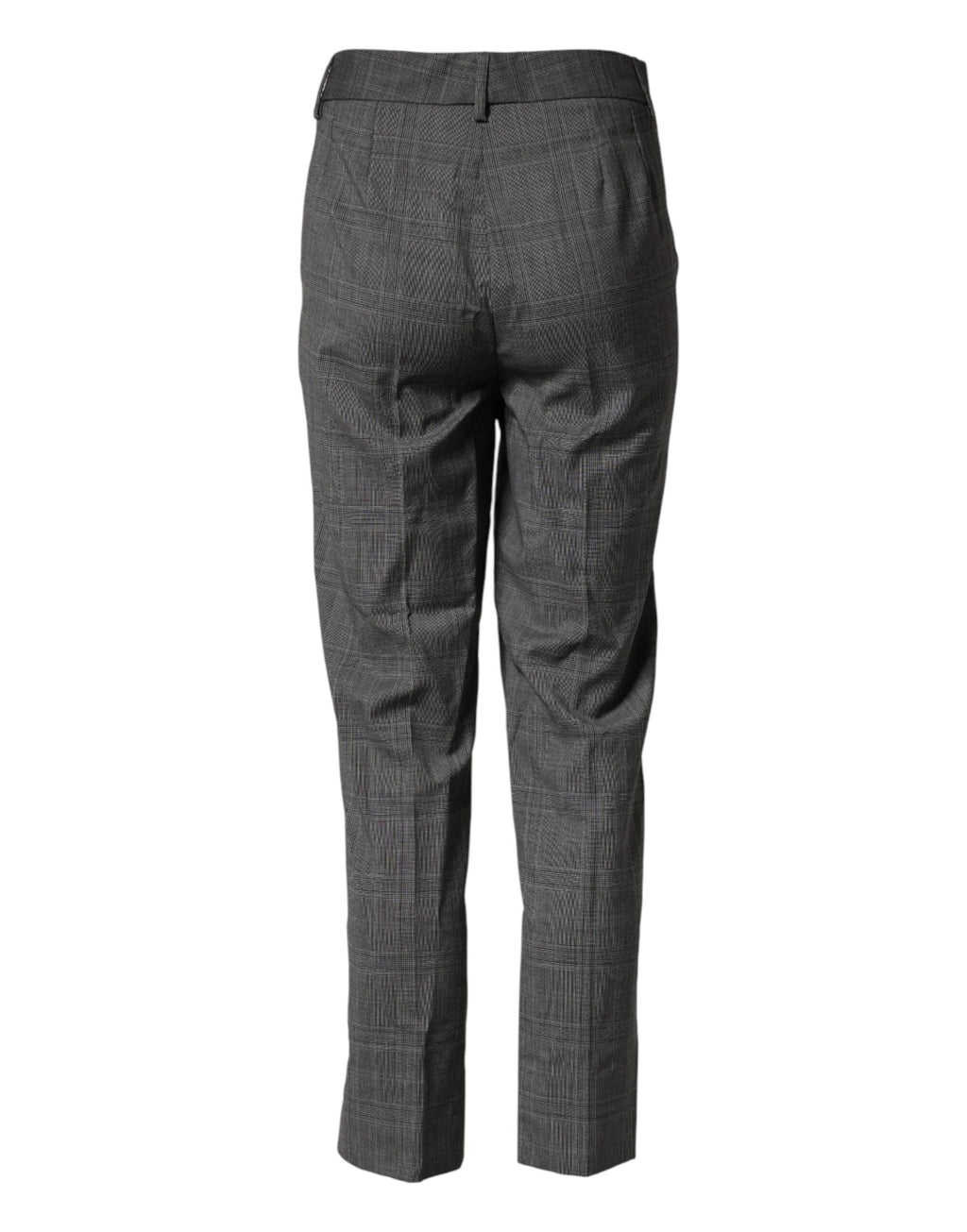 Dolce & Gabbana Dark Grey Checked Tartan Trousers in Pure Virgin Wool
