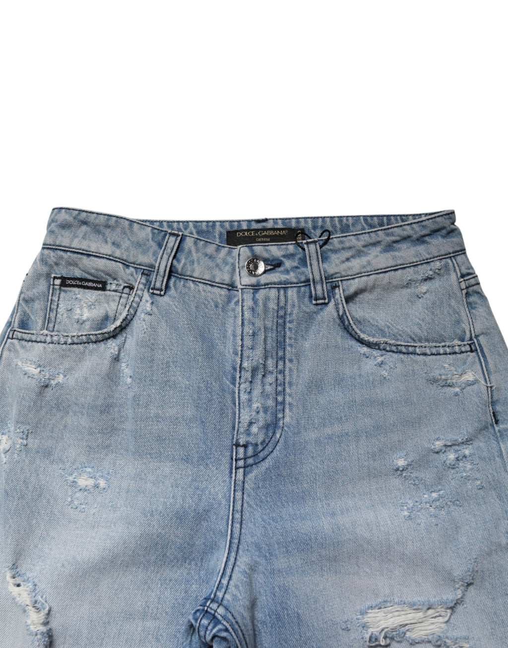 Dolce & Gabbana Light Blue Distressed Washed BOYFRIEND Jeans