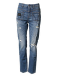 Dolce & Gabbana Washed Cotton Denim Used-Look Jeans