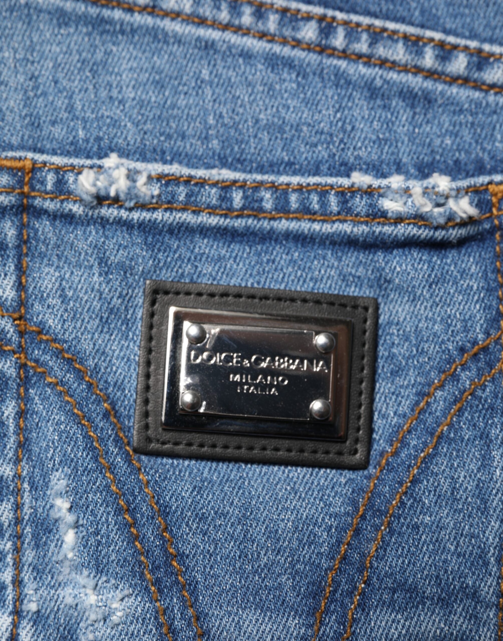 Dolce & Gabbana Washed Cotton Denim Used-Look Jeans
