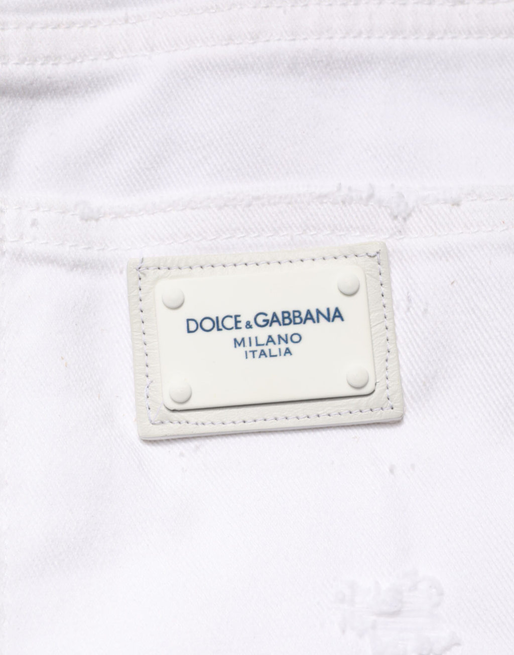 Dolce & Gabbana White Distressed Boyfriend Jeans in Cotton