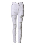Dolce & Gabbana Weiße Destroyed High-Waist-Jeans