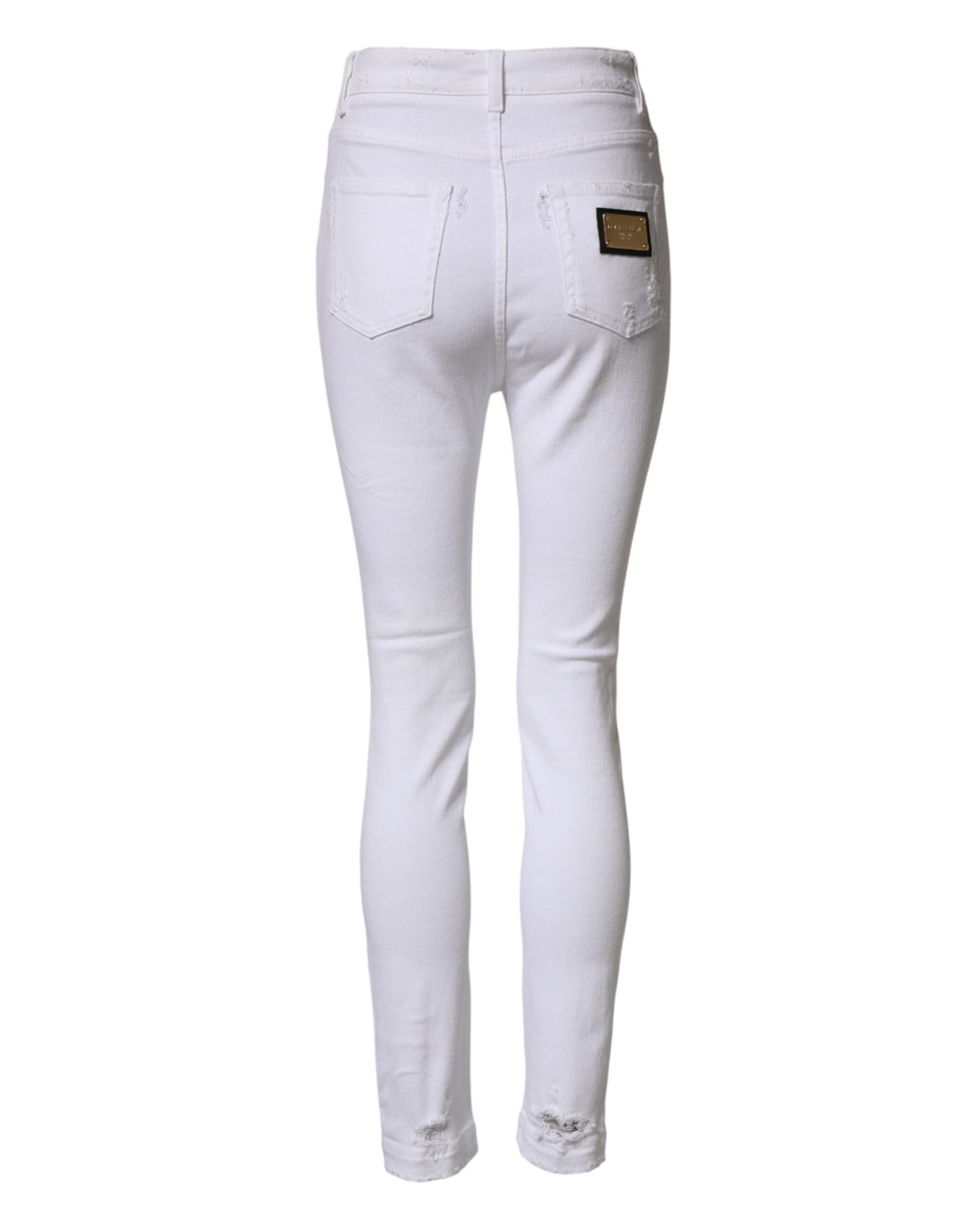 Dolce & Gabbana Weiße Destroyed High-Waist-Jeans