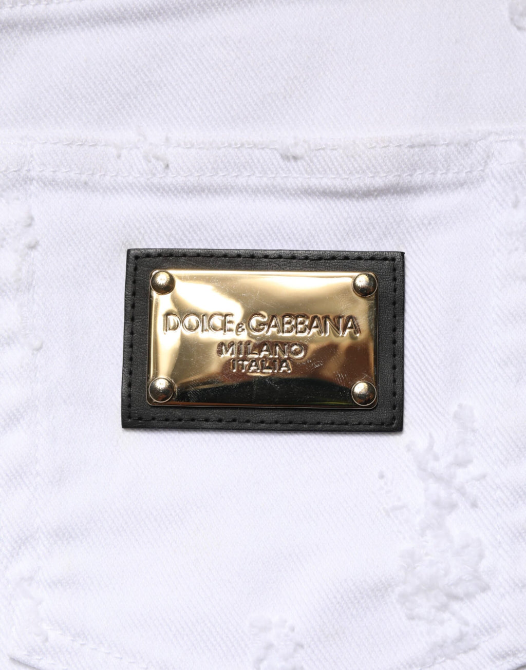 Dolce & Gabbana Weiße Destroyed High-Waist-Jeans