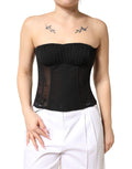 Dolce & Gabbana Black Silk Lace Corset Bustier