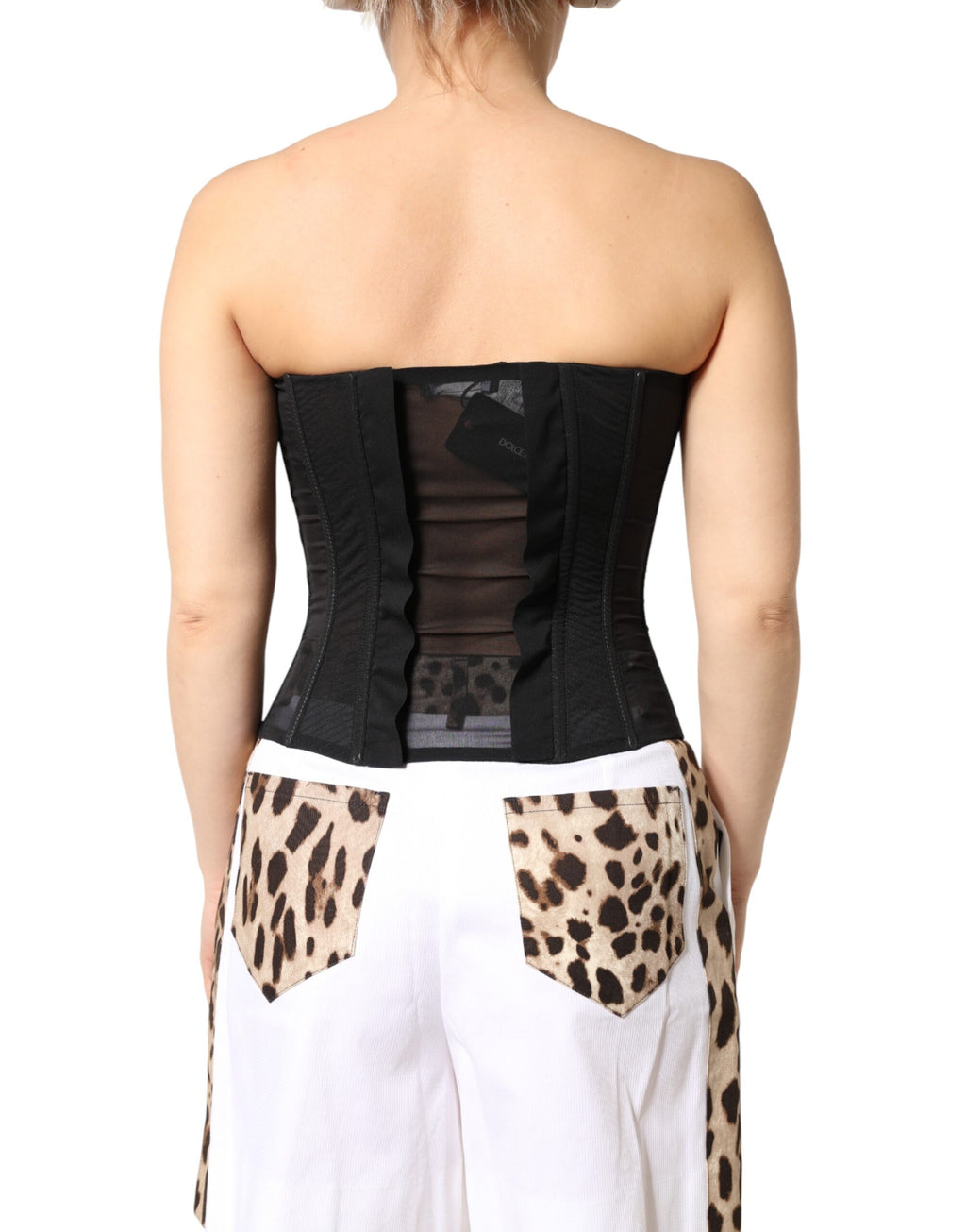 Dolce & Gabbana Black Silk Lace Corset Bustier