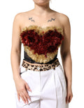 Dolce & Gabbana Schwarzes Goldherz-Korsett-Glitzertop