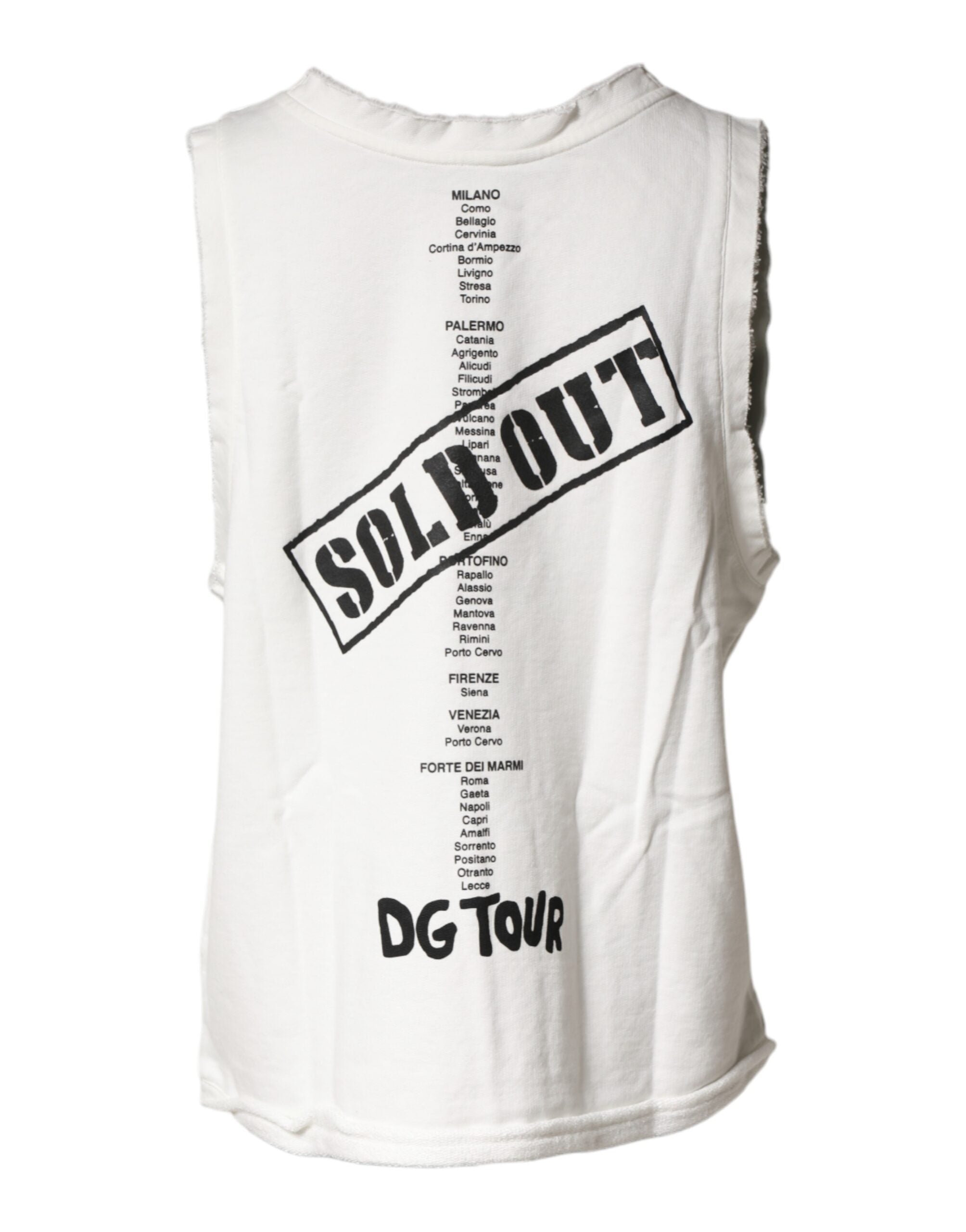 Dolce & Gabbana Weißes Grafik-Tanktop mit Rundhalsausschnitt