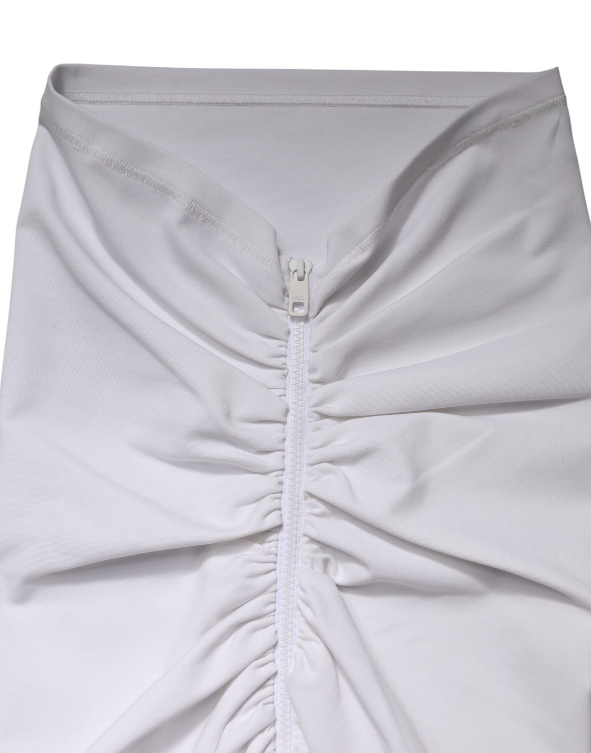 Dolce & Gabbana White High-Waisted Viscose Pencil Skirt