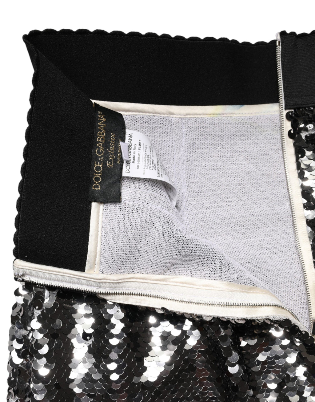 Dolce & Gabbana Meerjungfrauen-Rock mit Pailletten in Metallic-Grau