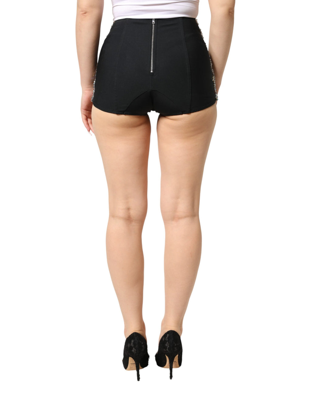 Dolce & Gabbana Embellished High-Waist Hot Pants Shorts
