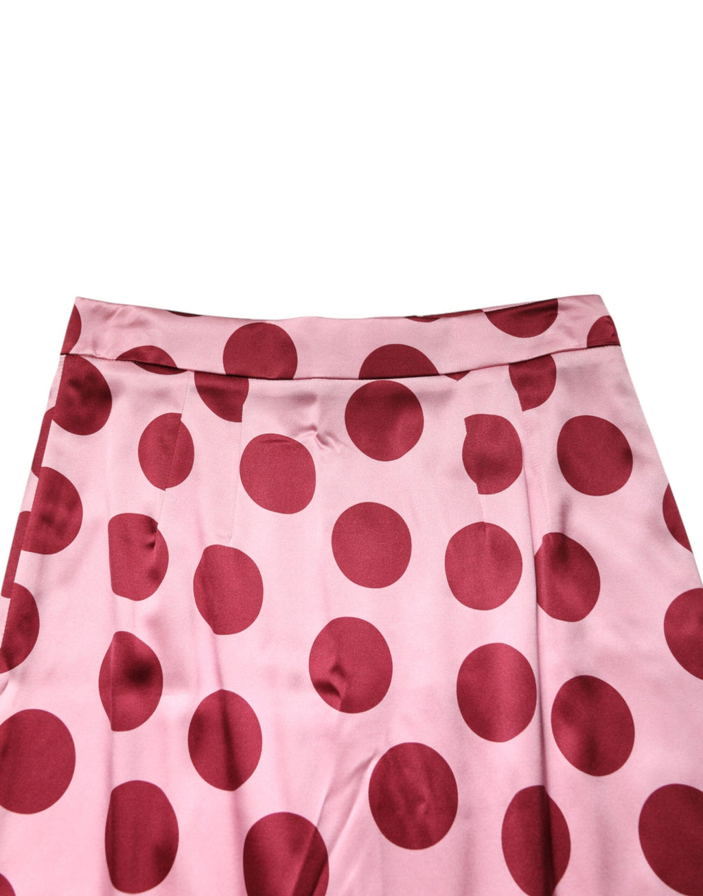 Dolce & Gabbana Pink Polka Dot Silk Pencil Skirt