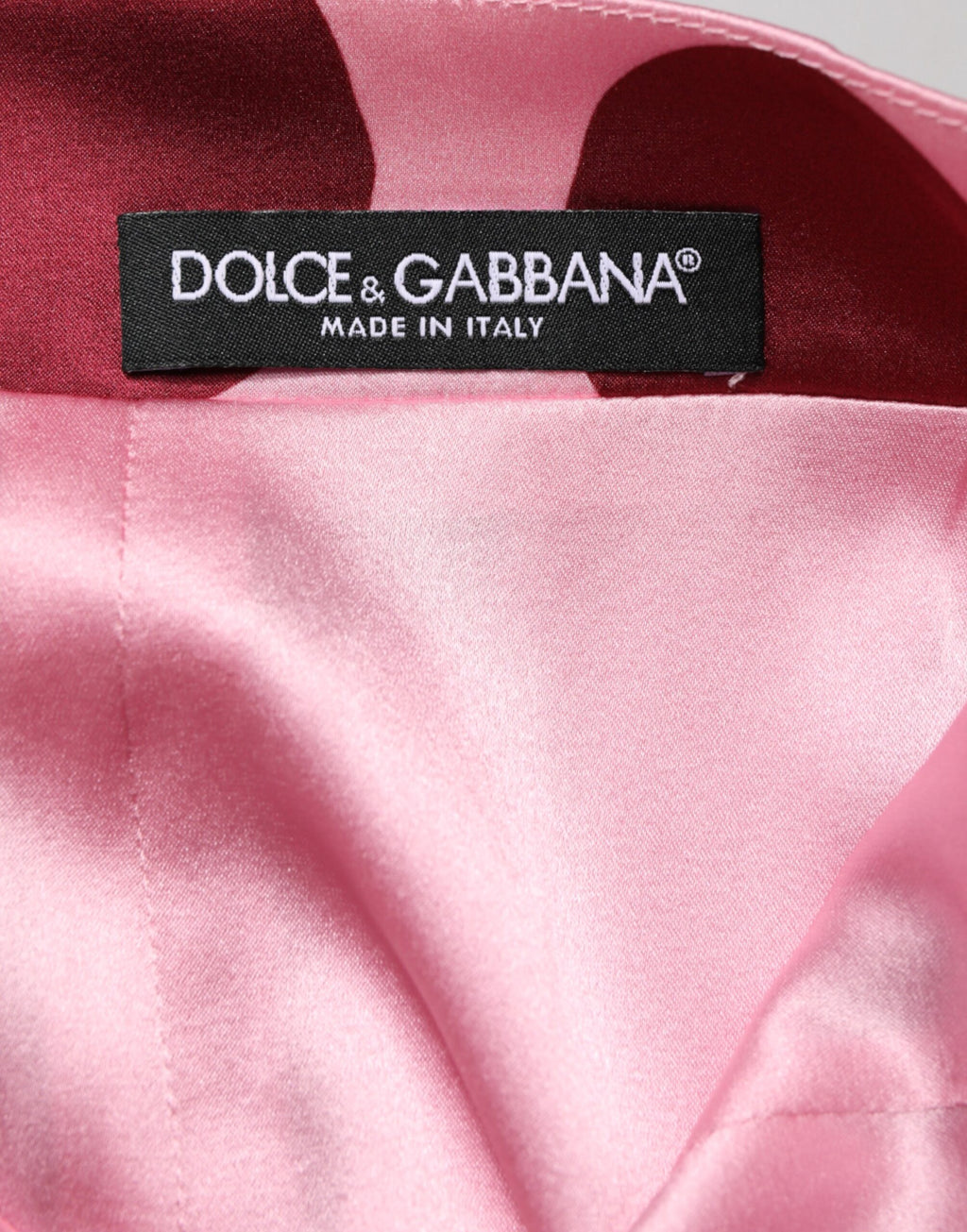 Dolce & Gabbana Pink Polka Dot Silk Pencil Skirt