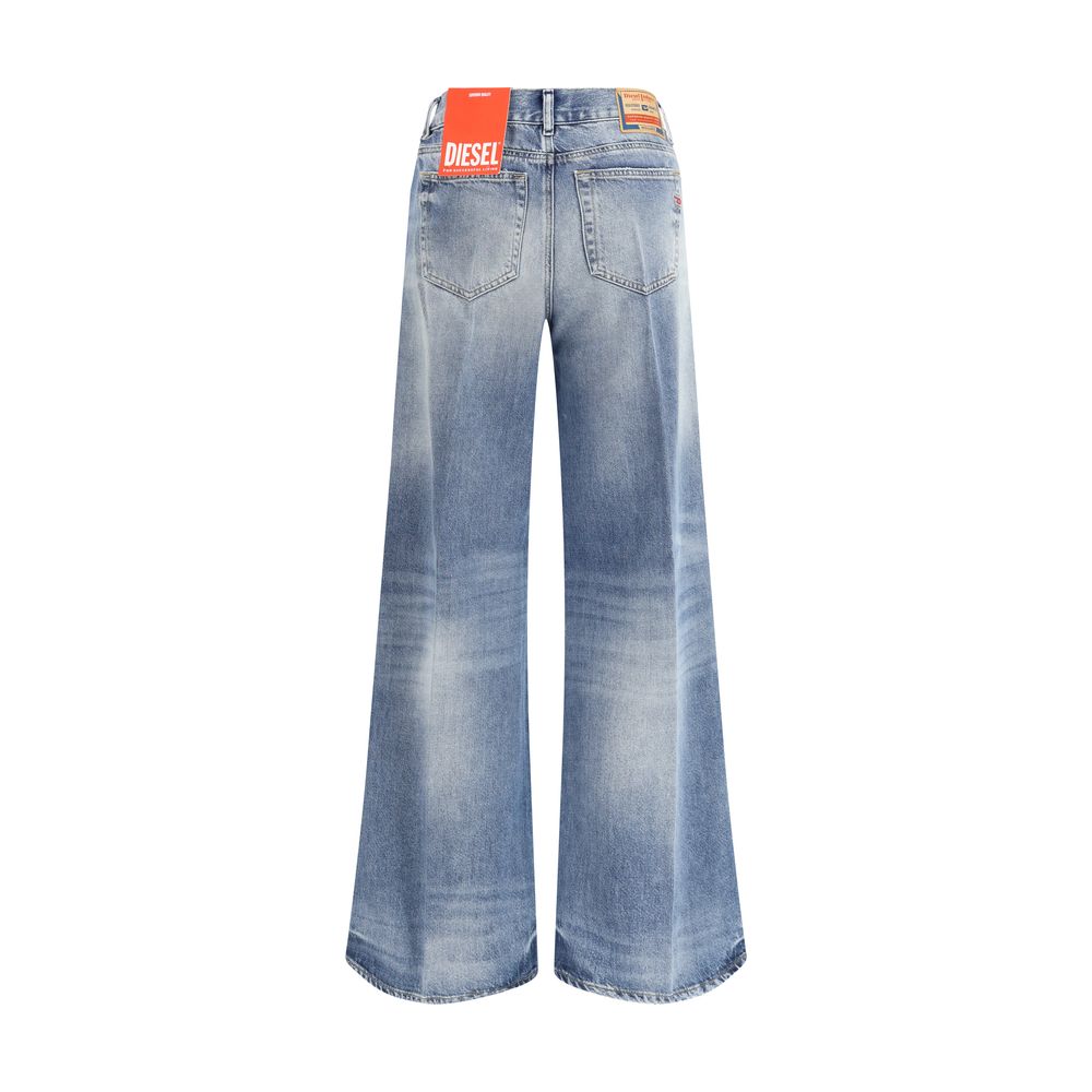 Diesel Blaue Bootcut-Jeans aus Baumwolle