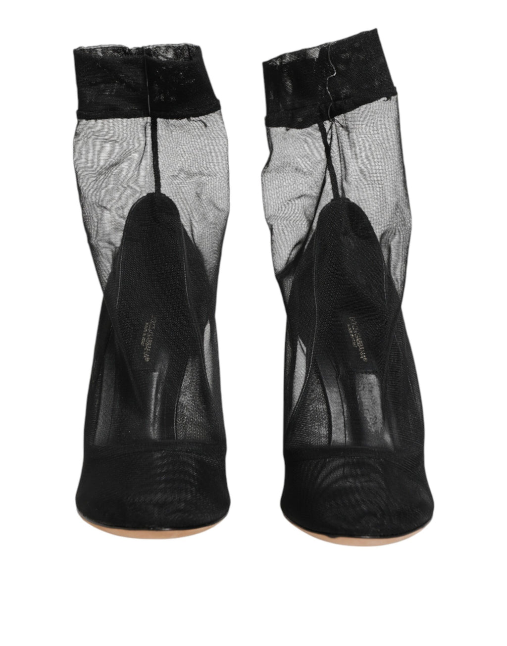 Dolce & Gabbana Schwarze Stretch-Mesh-Sockenstiefel aus Nylon