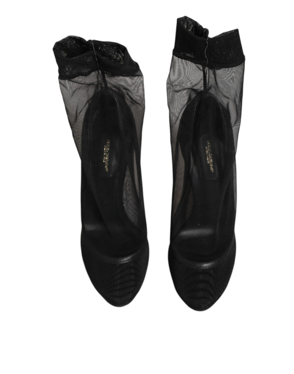 Dolce & Gabbana Schwarze Stretch-Mesh-Sockenstiefel aus Nylon
