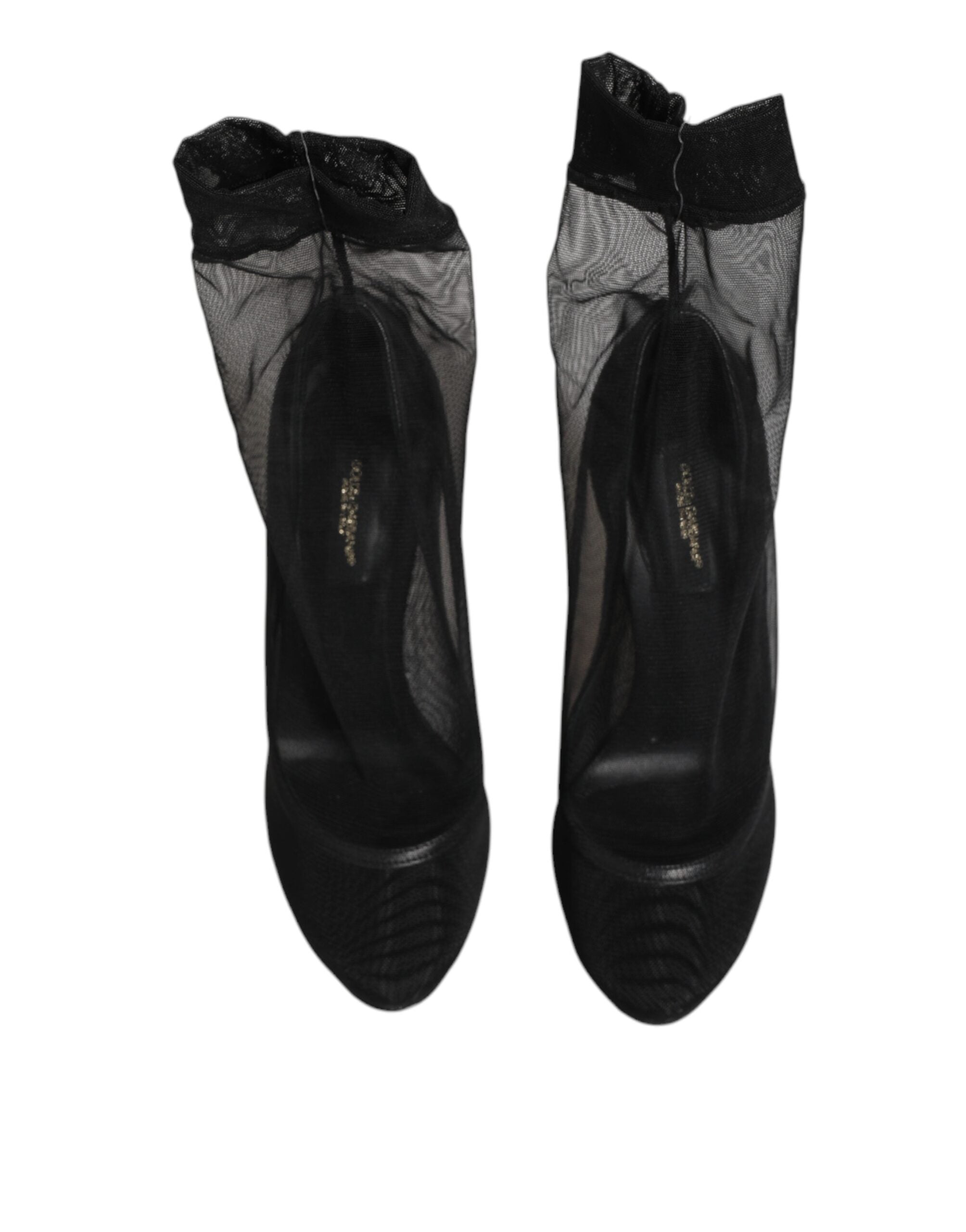 Dolce & Gabbana Schwarze Stretch-Mesh-Sockenstiefel aus Nylon