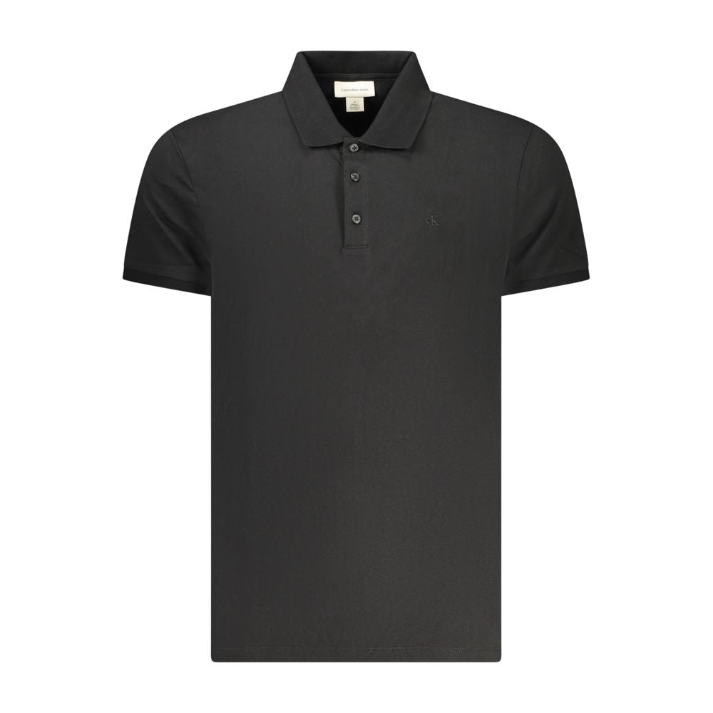 Calvin Klein Schwarzes Herren-Poloshirt aus Baumwolle