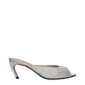 The Attico Silberne Satin-Stilettosandalen