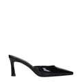 The Attico Schwarze flache Sandalen aus Leder