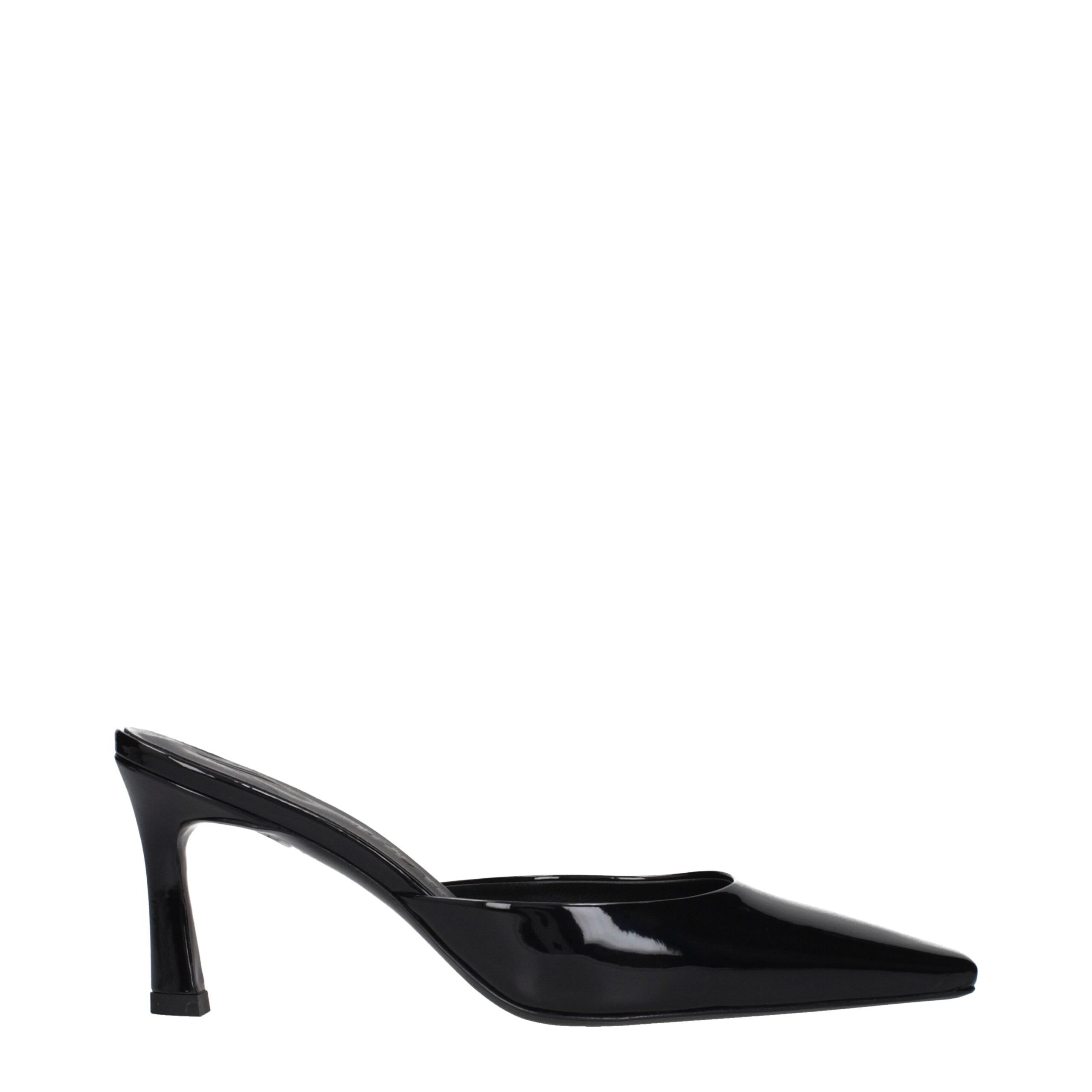 The Attico Schwarze flache Sandalen aus Leder