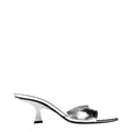 The Attico Graue Leder-Sandalen mit flachem Absatz