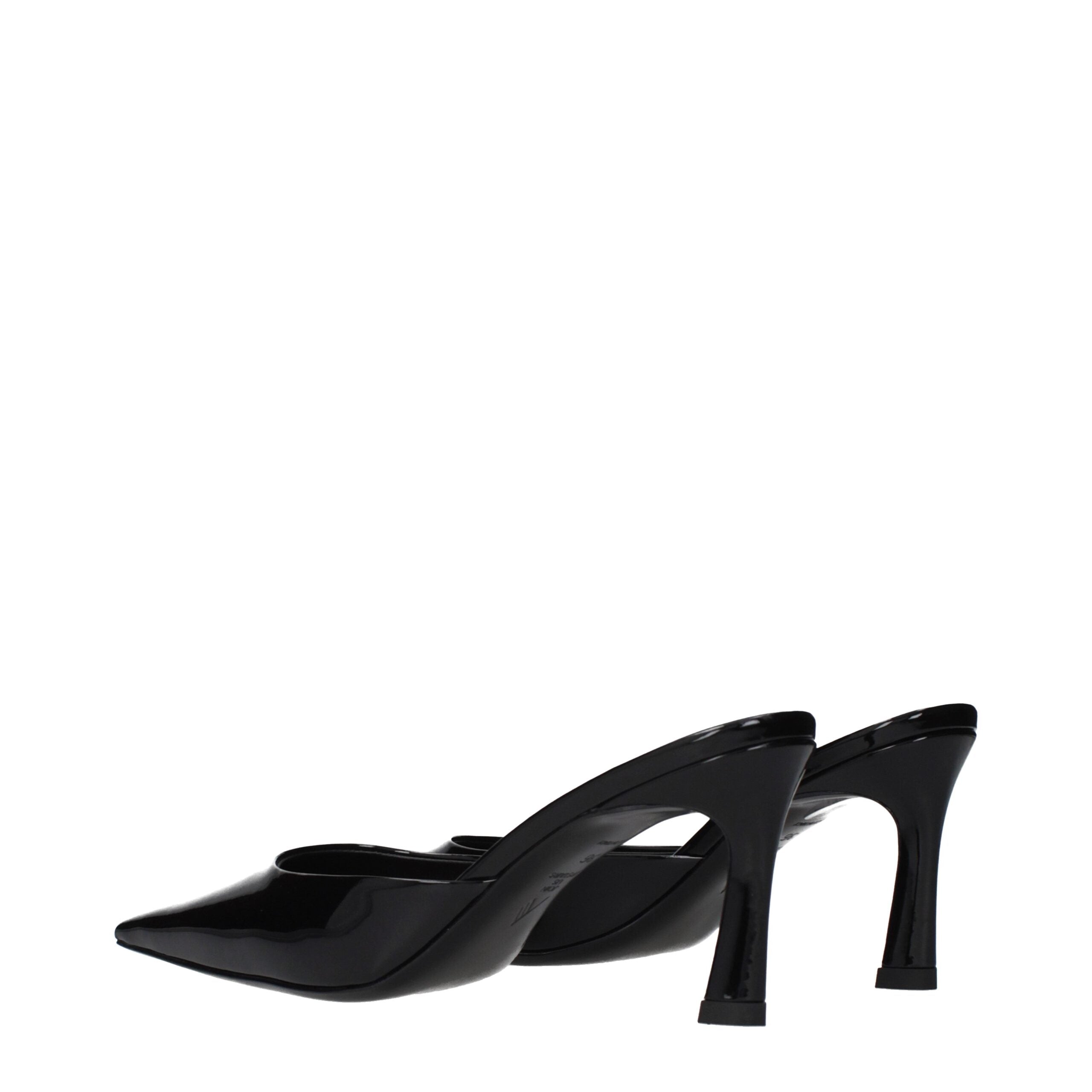 The Attico Schwarze flache Sandalen aus Leder