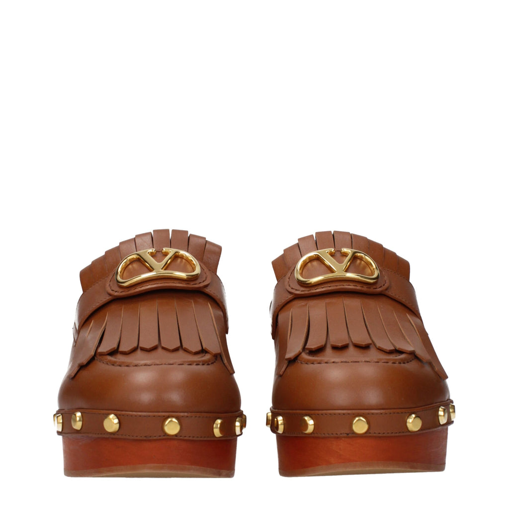 Valentino Garavani Braune Leder-Slipper