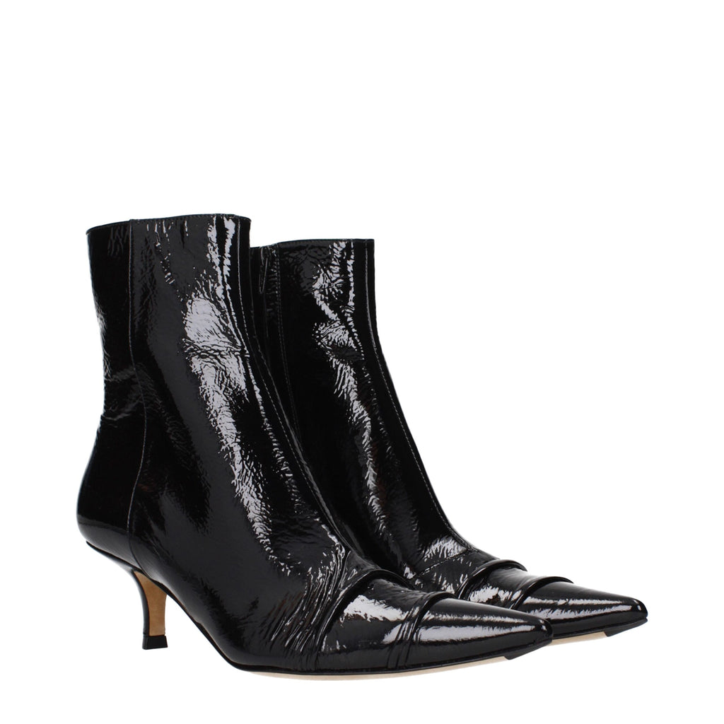 Maison Margiela Schwarze Leder-Stiefeletten