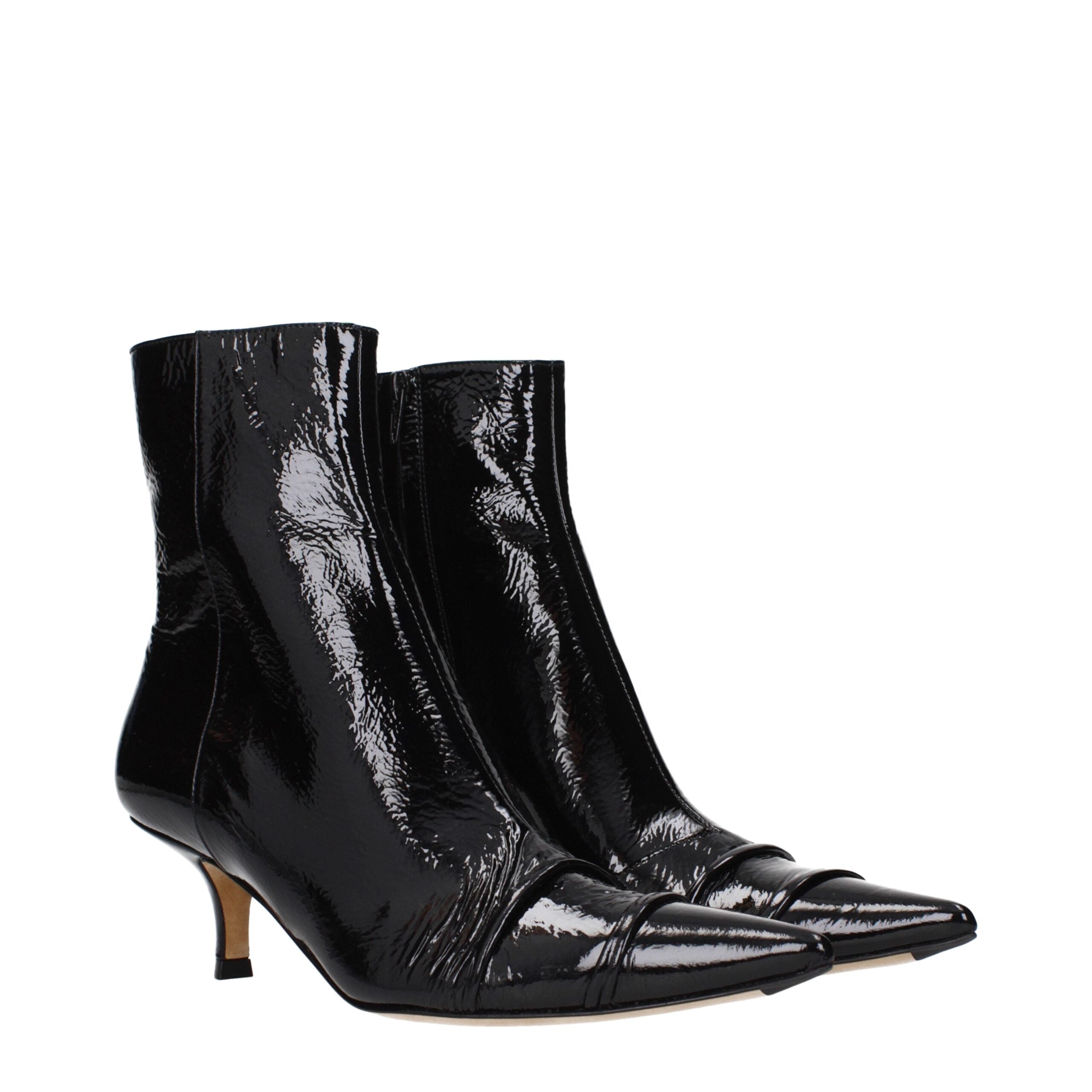 Maison Margiela Schwarze Leder-Stiefeletten