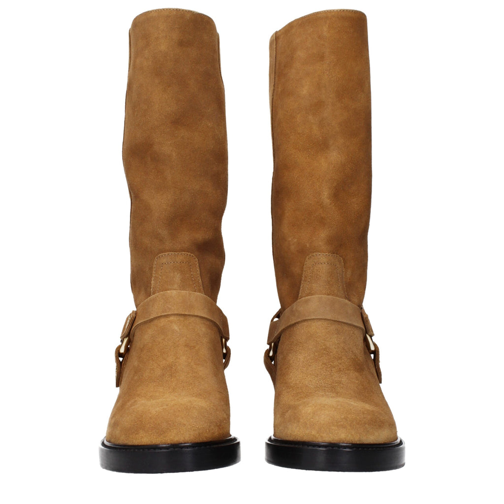 Chloé Braune Lederstiefeletten