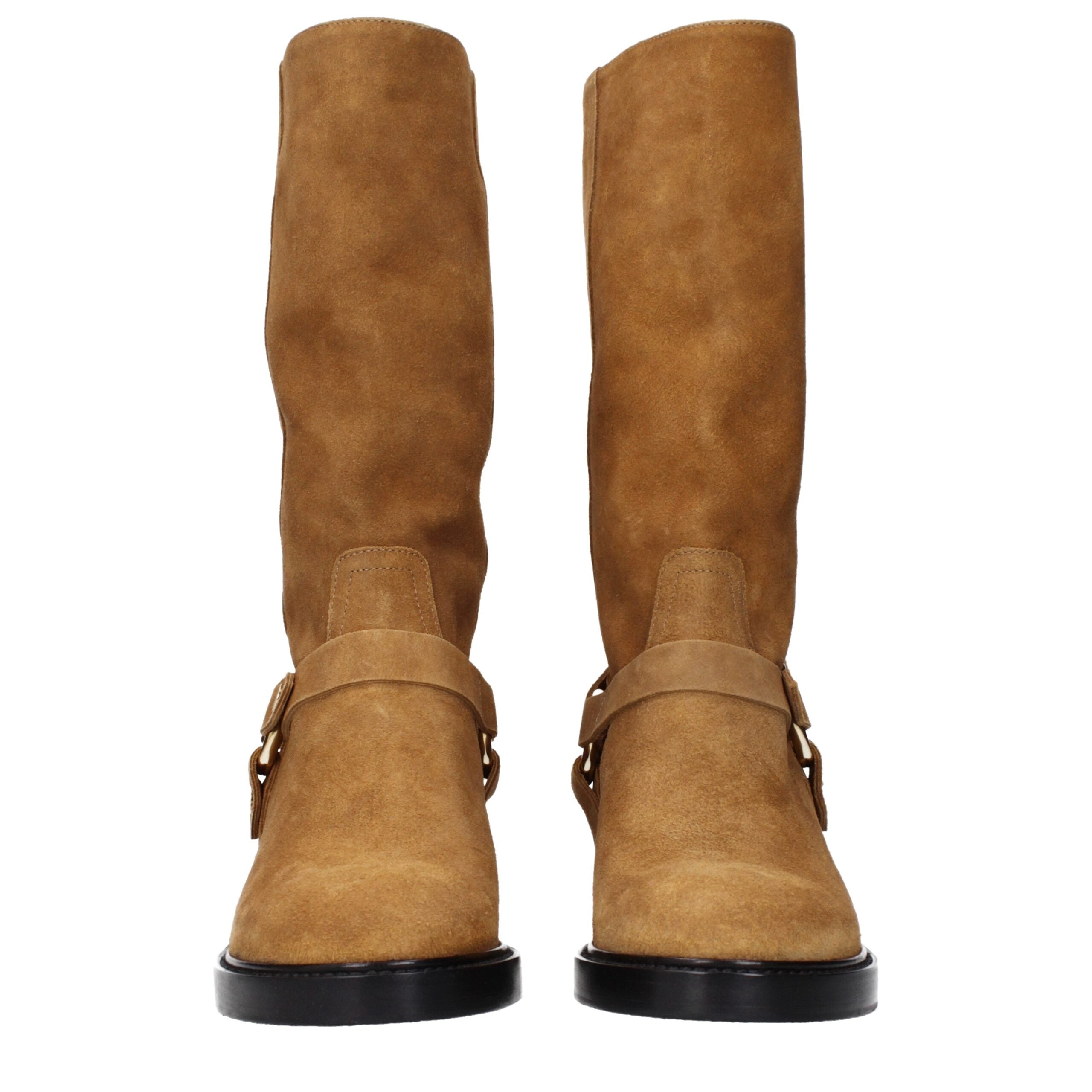 Chloé Braune Lederstiefeletten