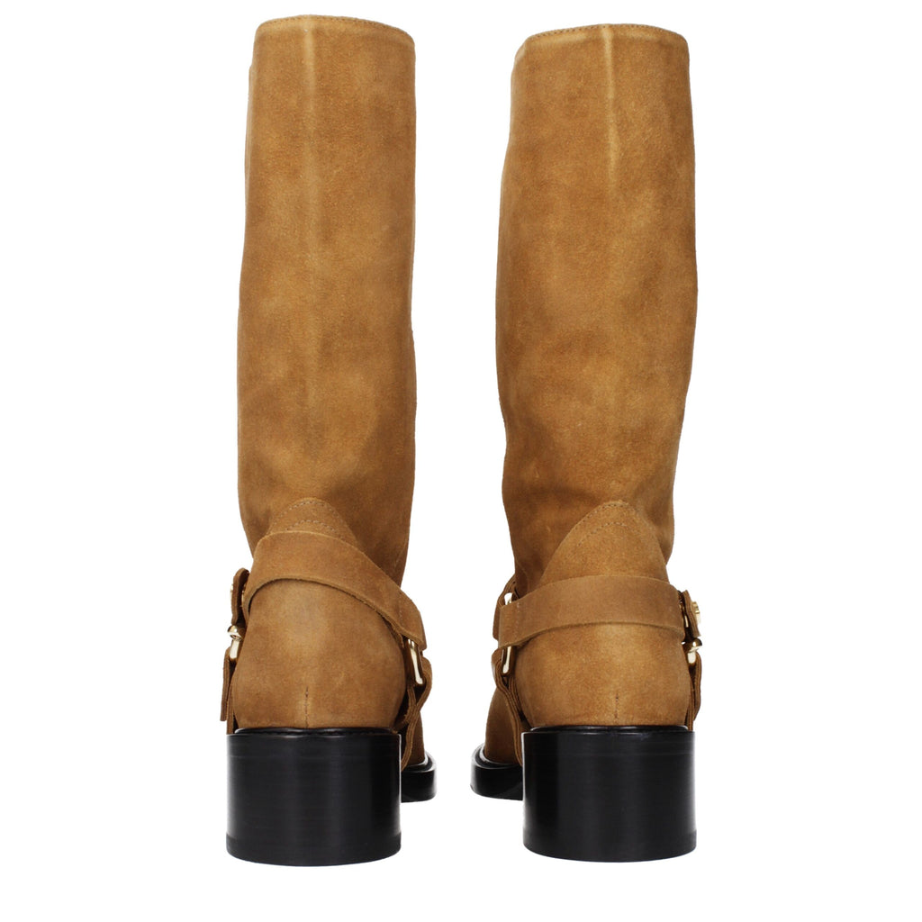 Chloé Braune Lederstiefeletten