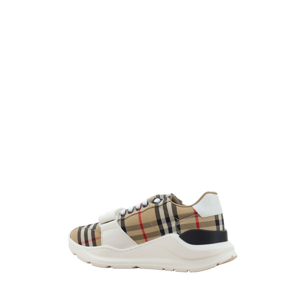 Burberry Beigefarbene Baumwoll-Sportschuhe