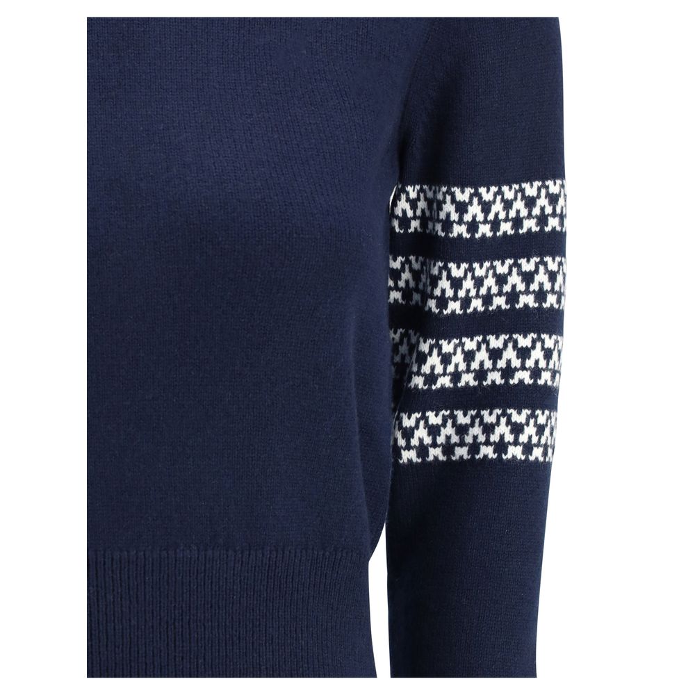 Thom Browne Blue Fleece Wool Jumper