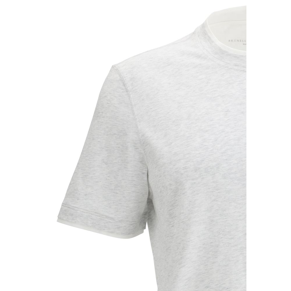 Brunello Cucinelli Grey Cotton T-Shirt