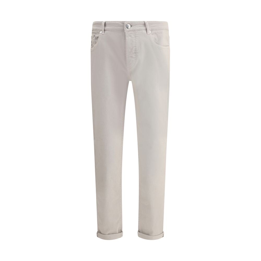 Brunello Cucinelli Beigefarbene Baumwolljeans aus Denim