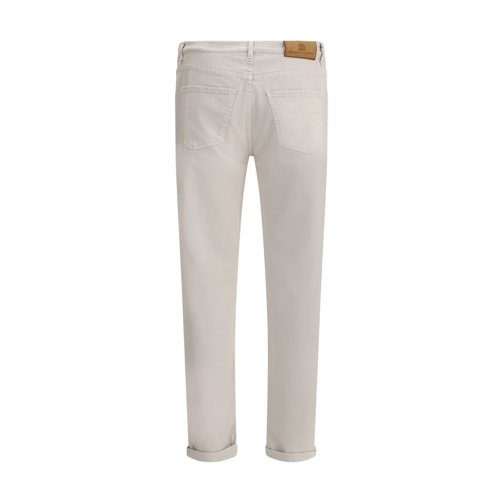 Brunello Cucinelli Beigefarbene Baumwolljeans aus Denim
