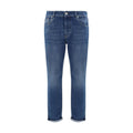 Brunello Cucinelli Blaue Jeans aus Baumwolle im geraden Schnitt