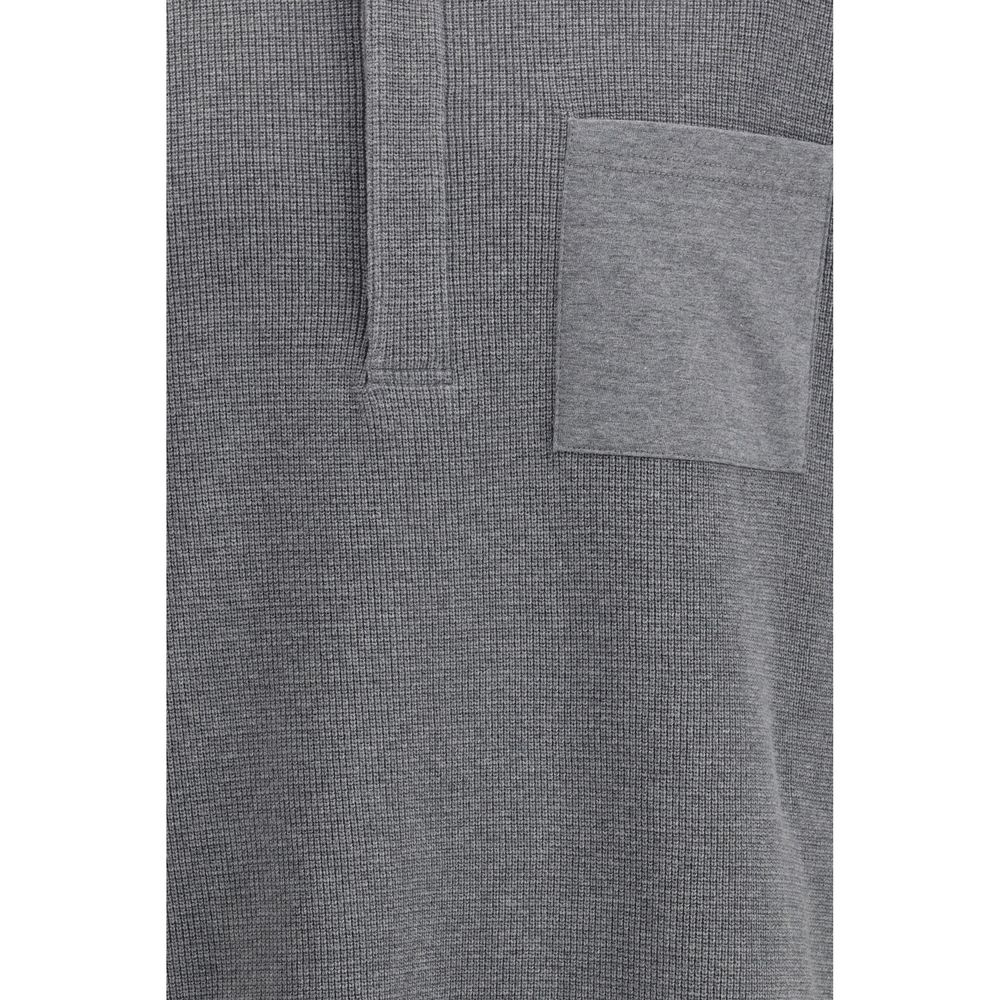 Thom Browne Graues Baumwoll-Poloshirt