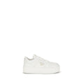 Prada Weiße Bos Taurus Kalbsleder Plateau-Sneaker