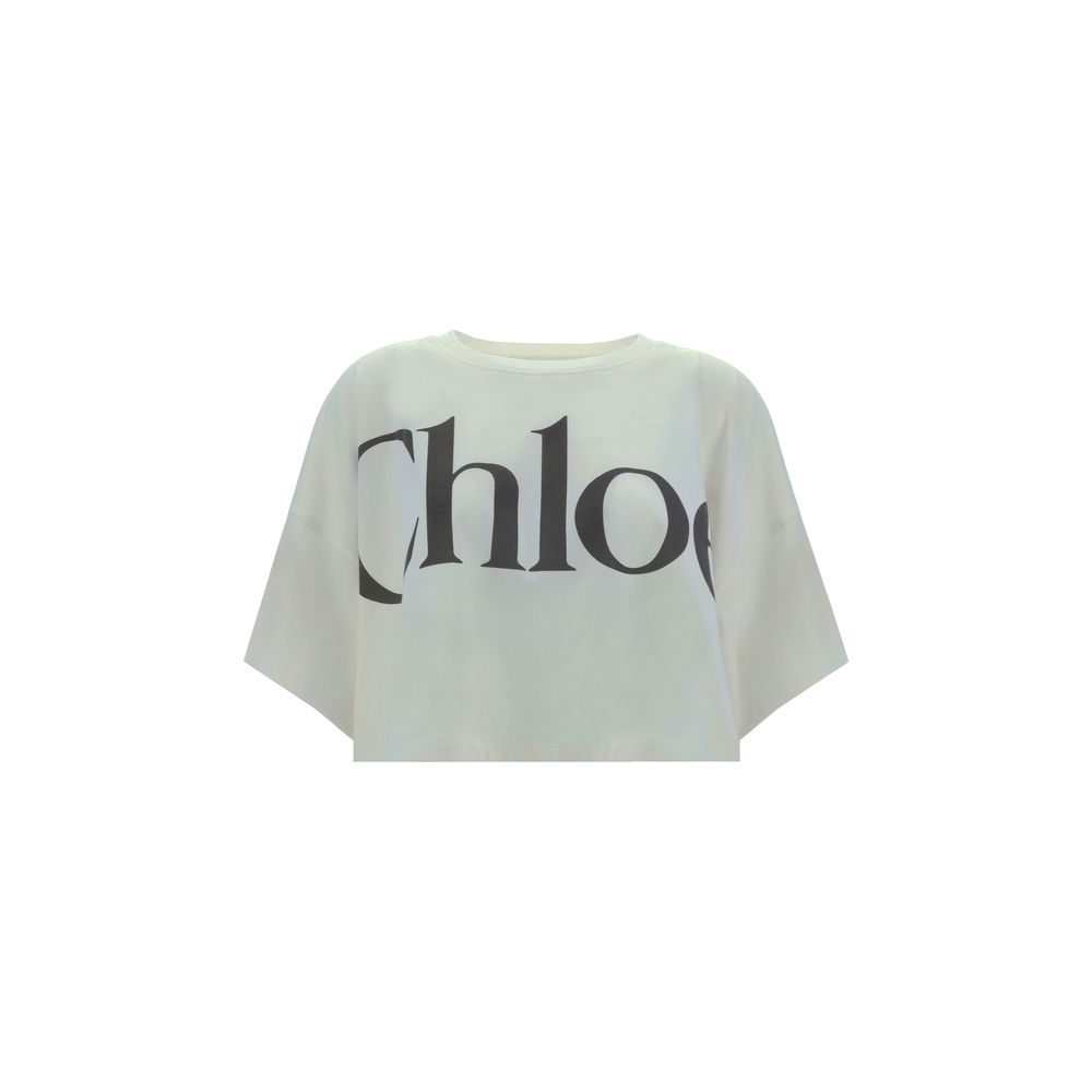 Chloé Weißes Baumwoll-T-Shirt